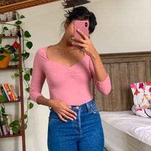 Ribbed pink top